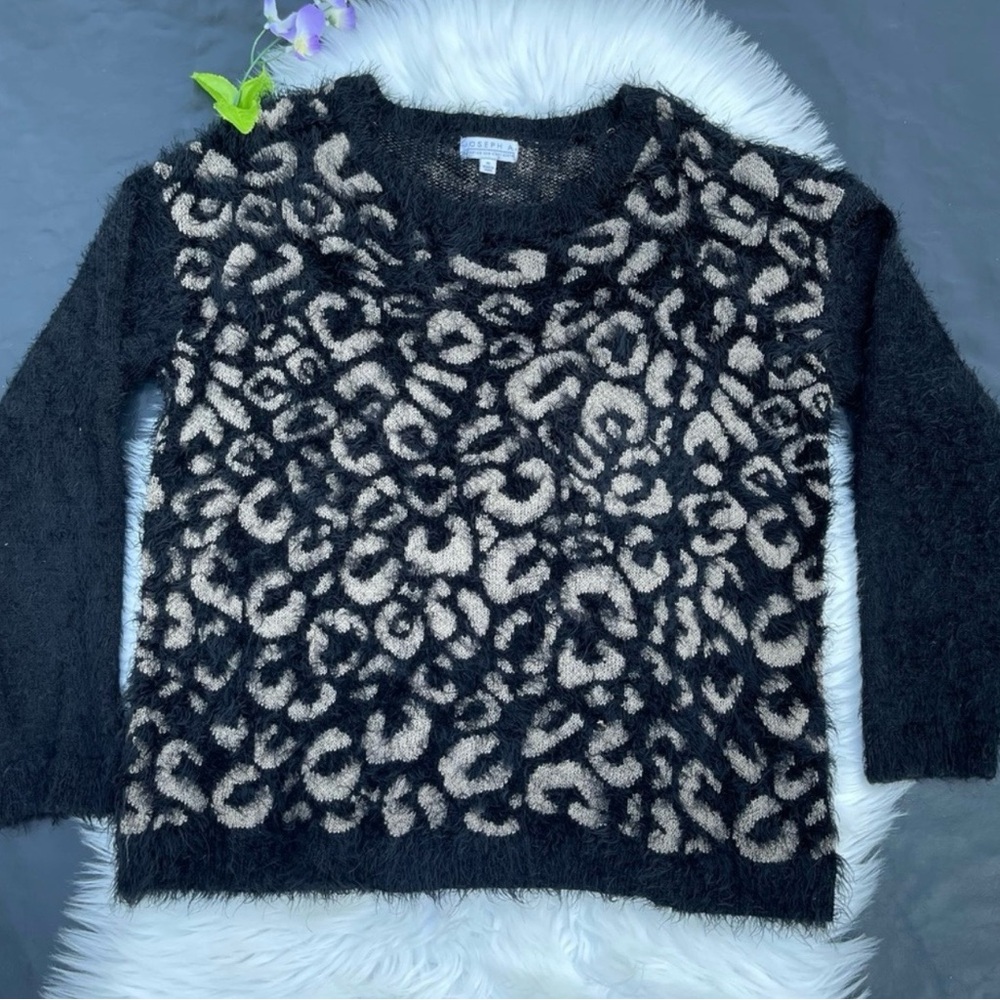 Joseph Black and Cream Patterned Sweater women’s size XL